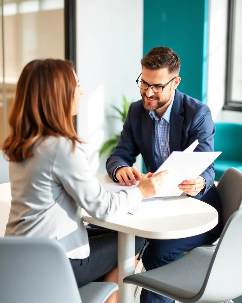 Manager and employee discussing a performance improvement plan